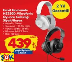 HAVİT GAMENOTE H2230D MİKROFONLU OYUNCU KULAKLIĞI SİYAH/BEYAZ